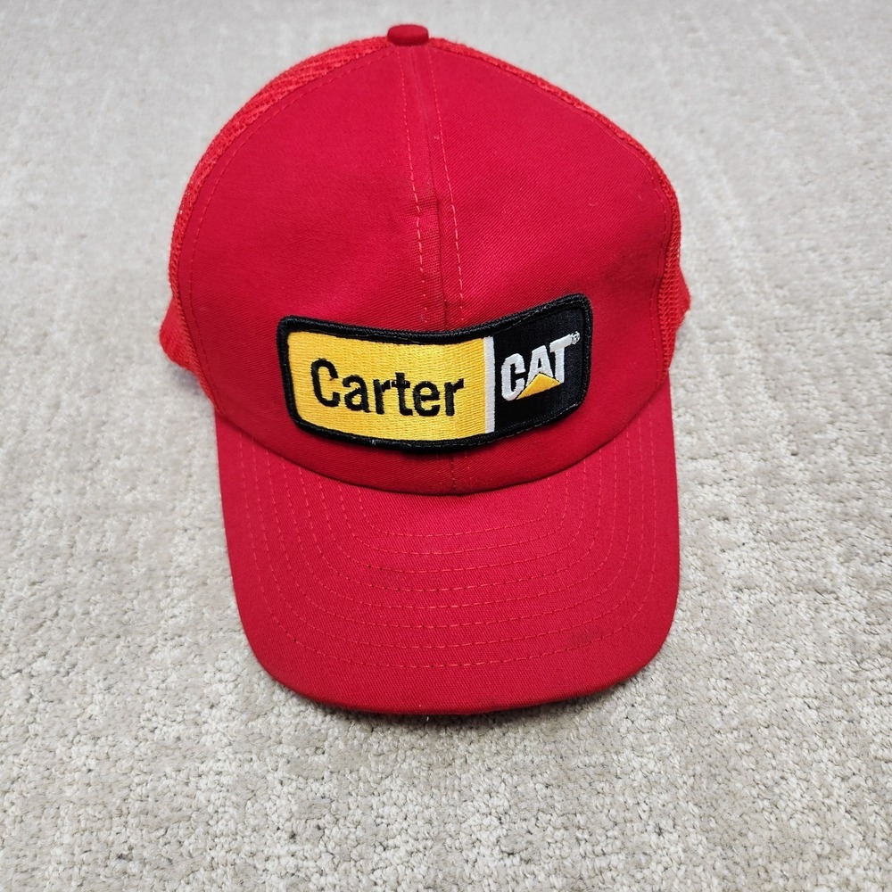 Vintage Cat Caterpillar Hat Adult Snapback Mesh Back Trucker USA Louisville MFG